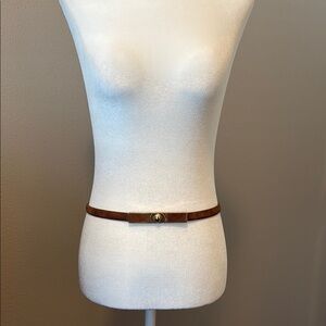 White House Black Market Brown Suede Belt, Gold Hardware, M